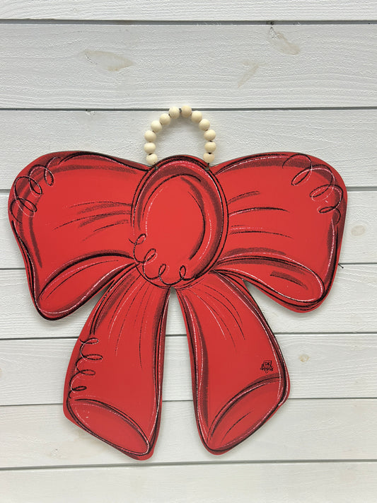 Large Red Bow Door Hanger