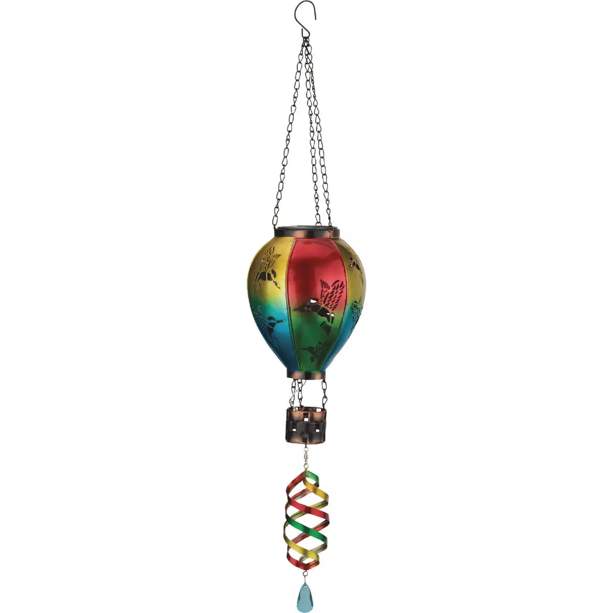 Hot Air Balloon Spinner Solar Lantern - Hummingbird