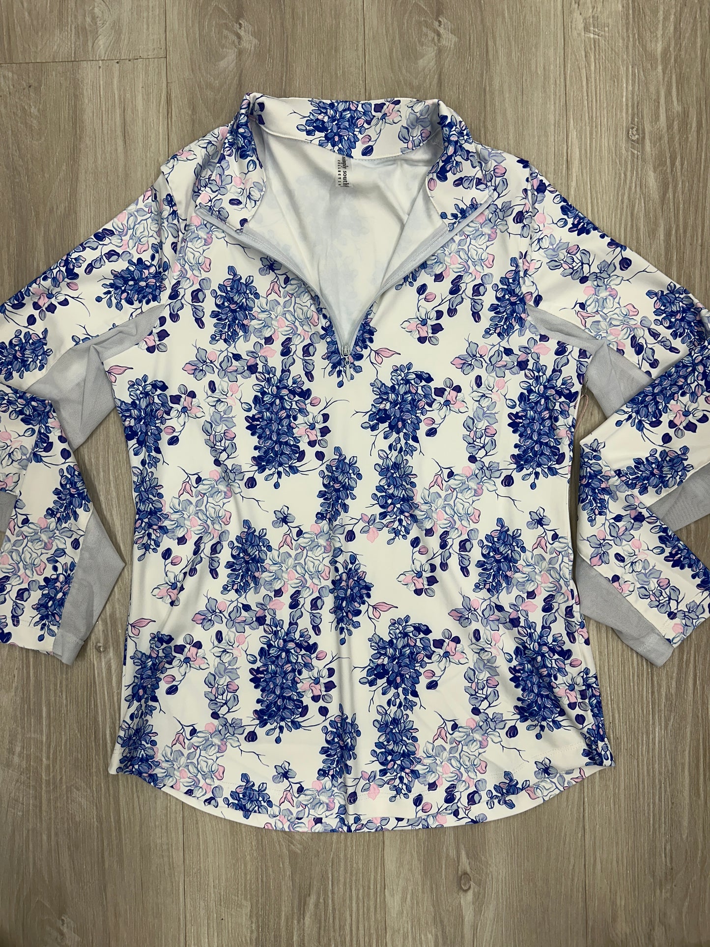 Simply Southern Blue Floral Quarter Zip