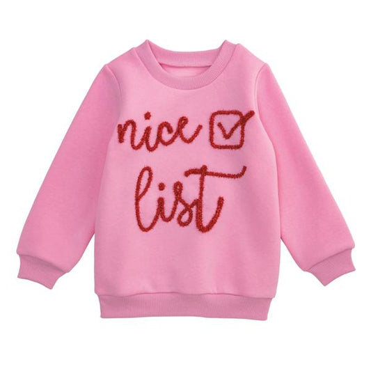 Mud Pie Youth Nice List Sweatshirt