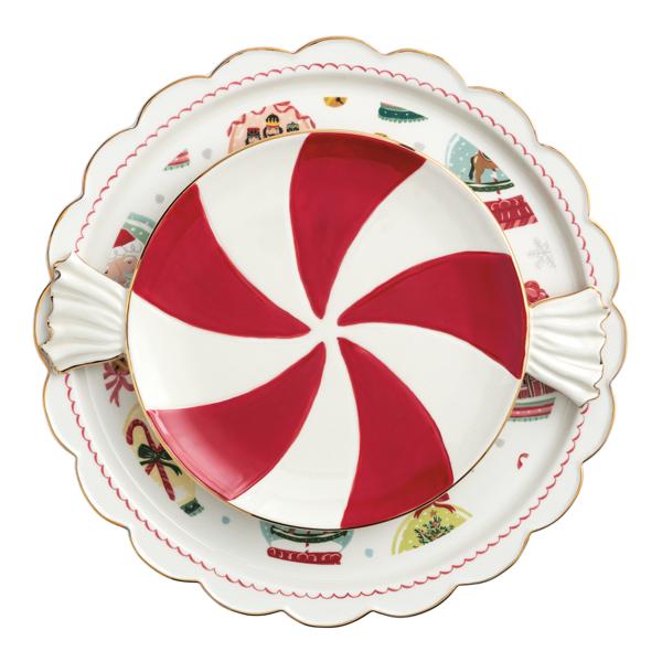 Mud Pie Nested Christmas Candy Platter Set