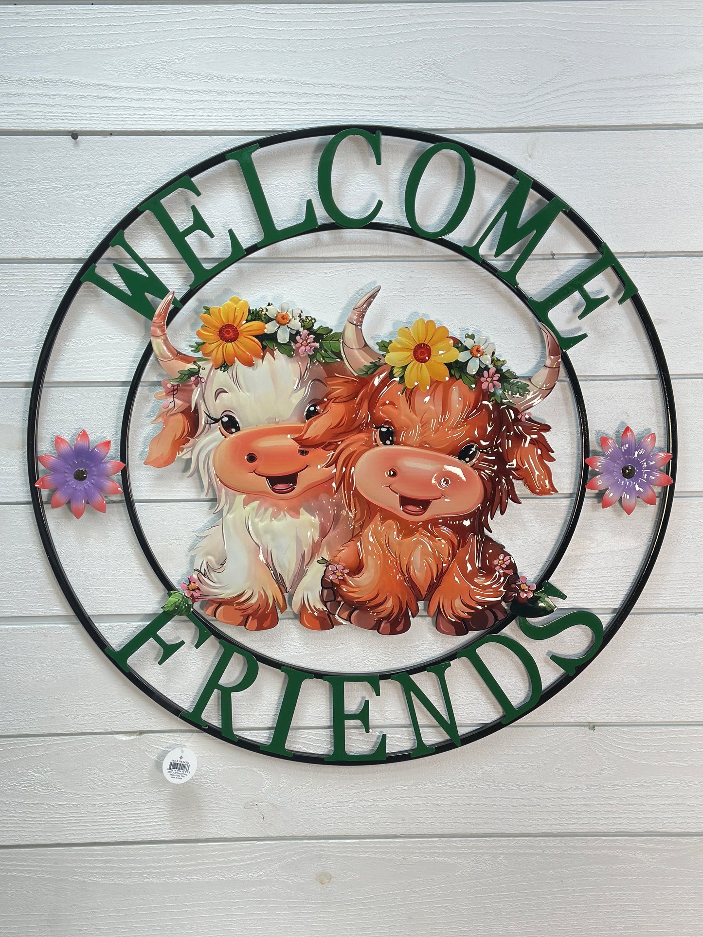 Farm Animal Round Metal Wall Plaques