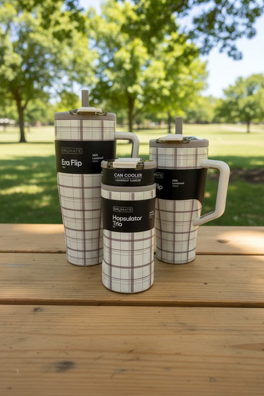 BruMate Oxford Plaid Cup Collection