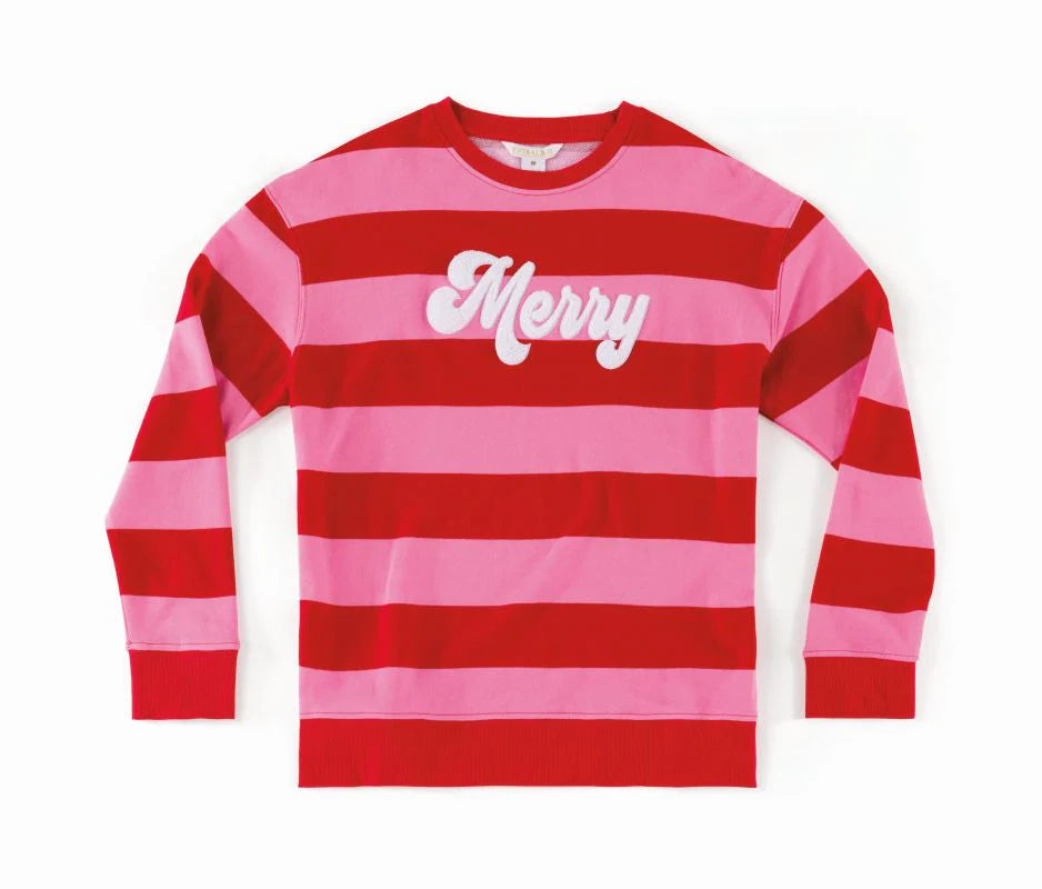Pink & Red Merry Striped Sweater