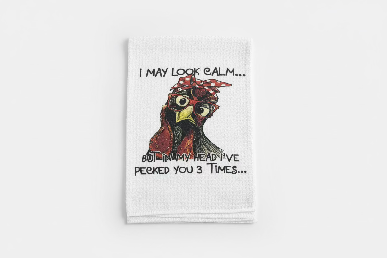 Salty Bison Tea Towels- Pecked You 3 Times