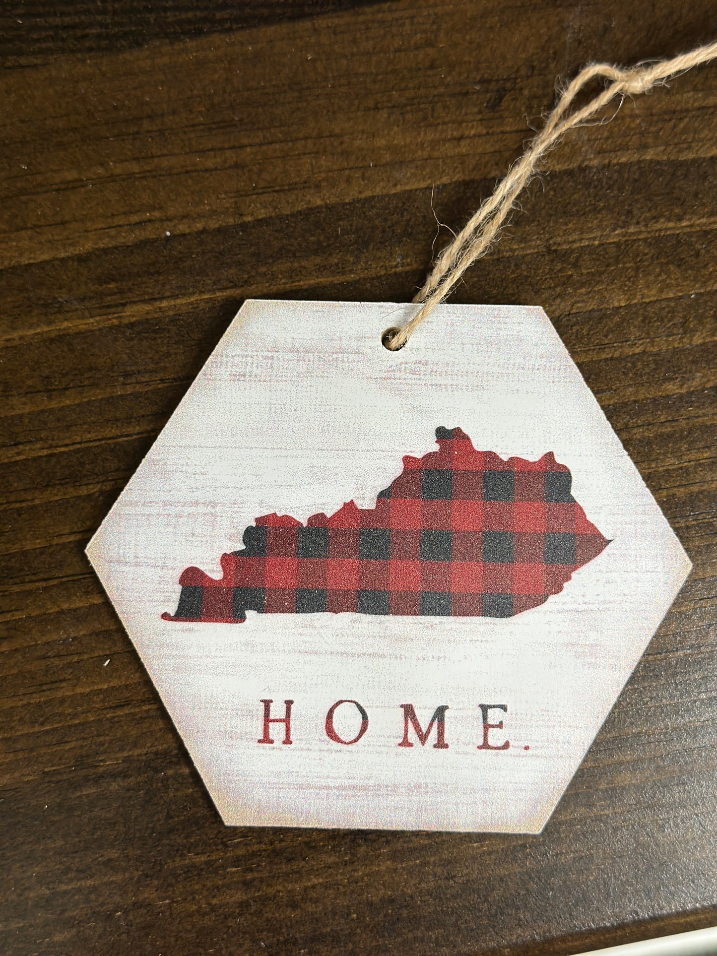 Buffalo Plaid Kentucky Wooden Ornament