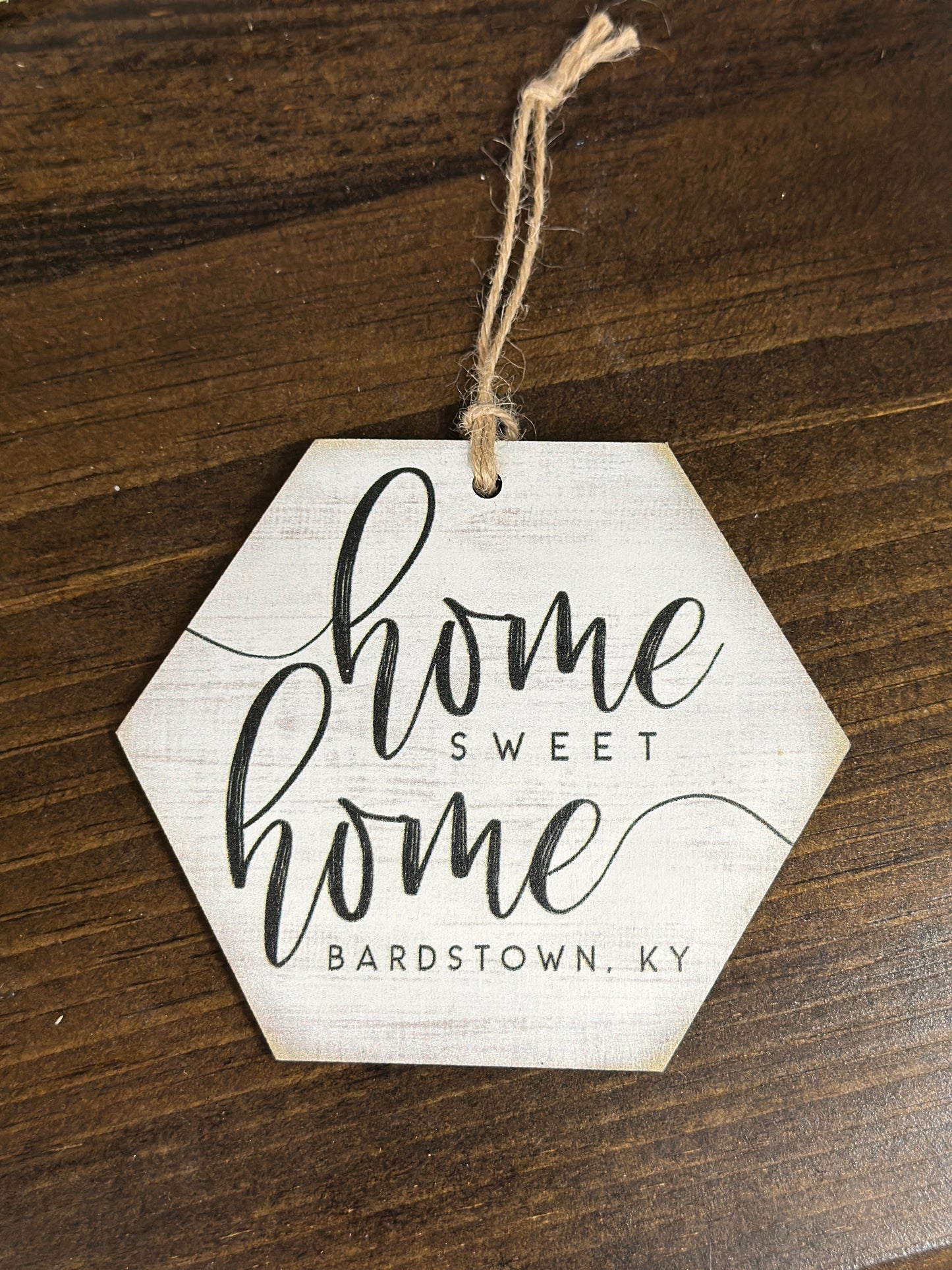 Home Sweet Home City, KY Wooden Ornament