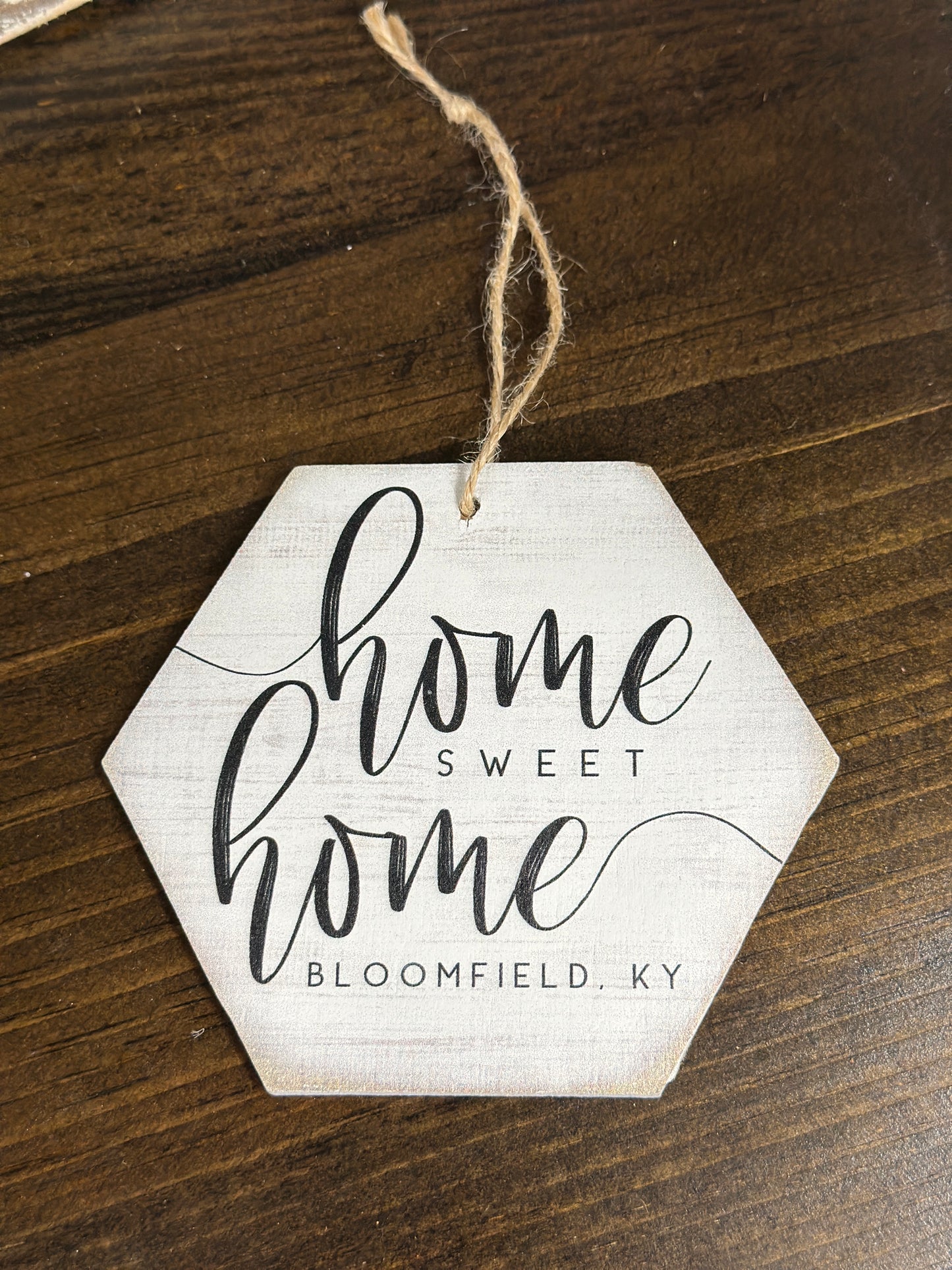 Home Sweet Home City, KY Wooden Ornament