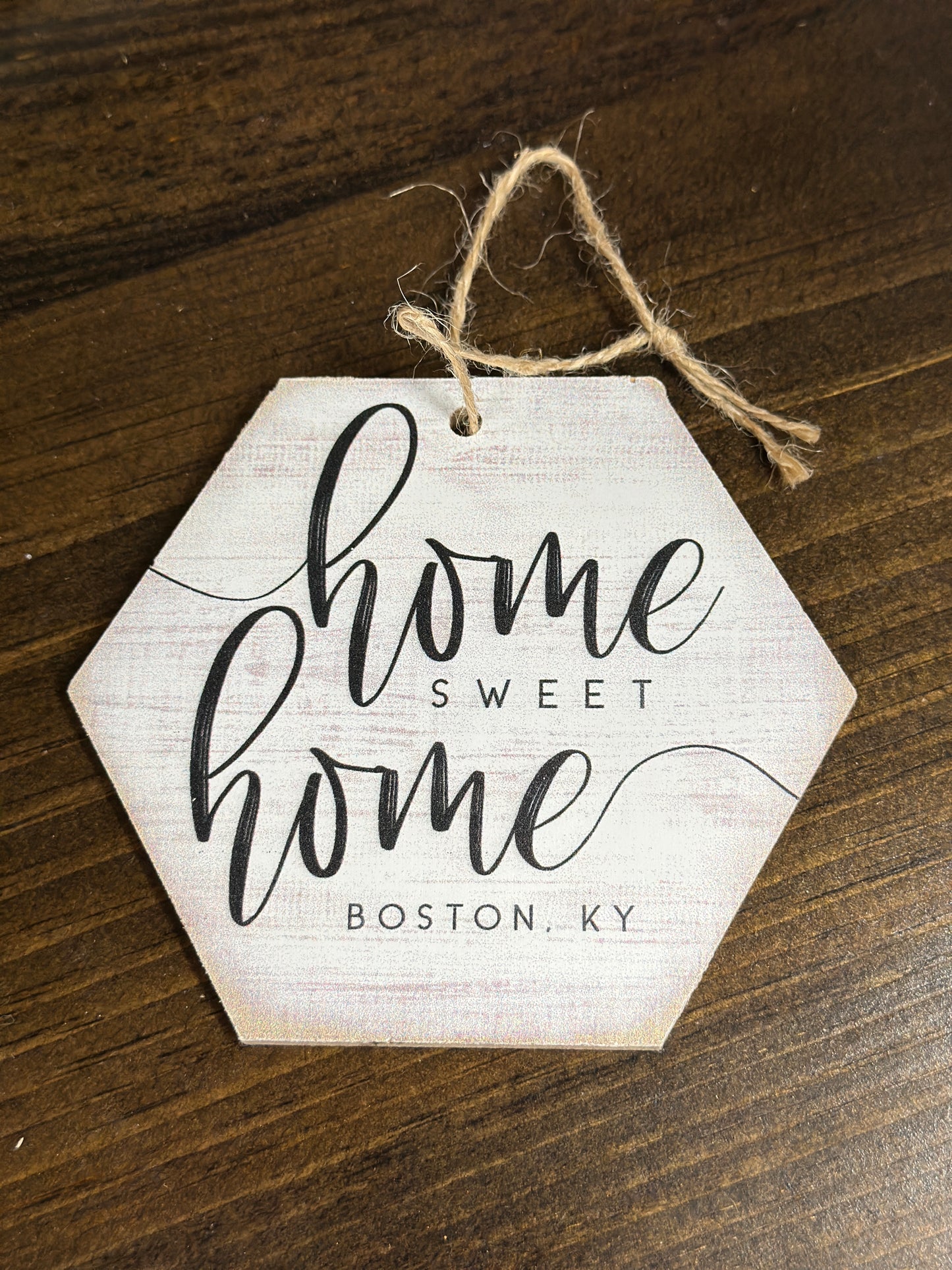 Home Sweet Home City, KY Wooden Ornament