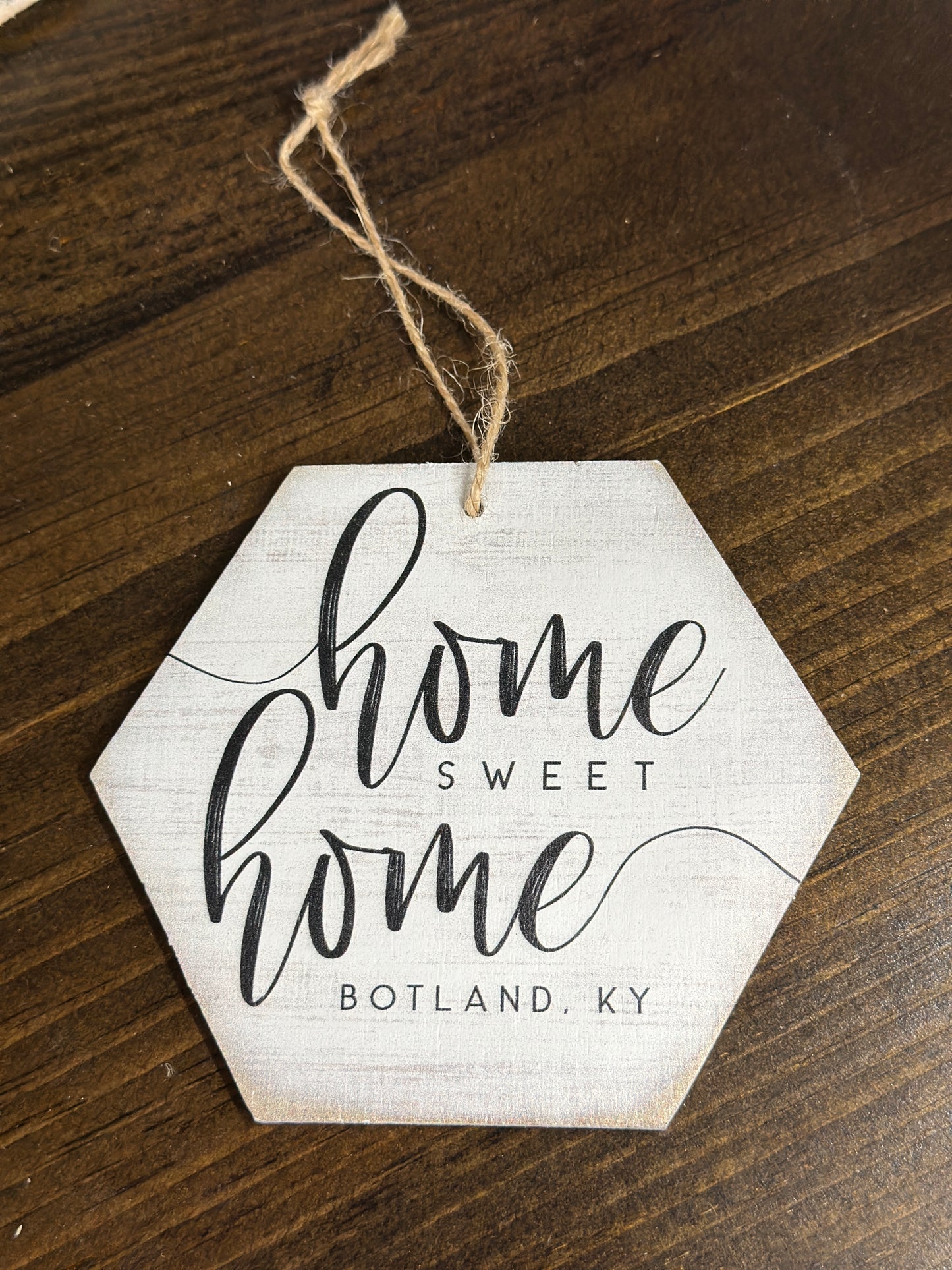 Home Sweet Home City, KY Wooden Ornament