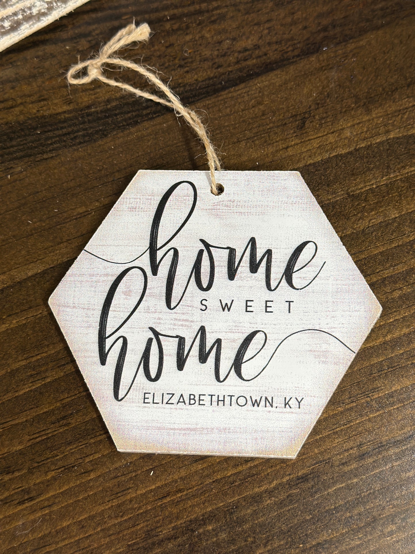 Home Sweet Home City, KY Wooden Ornament