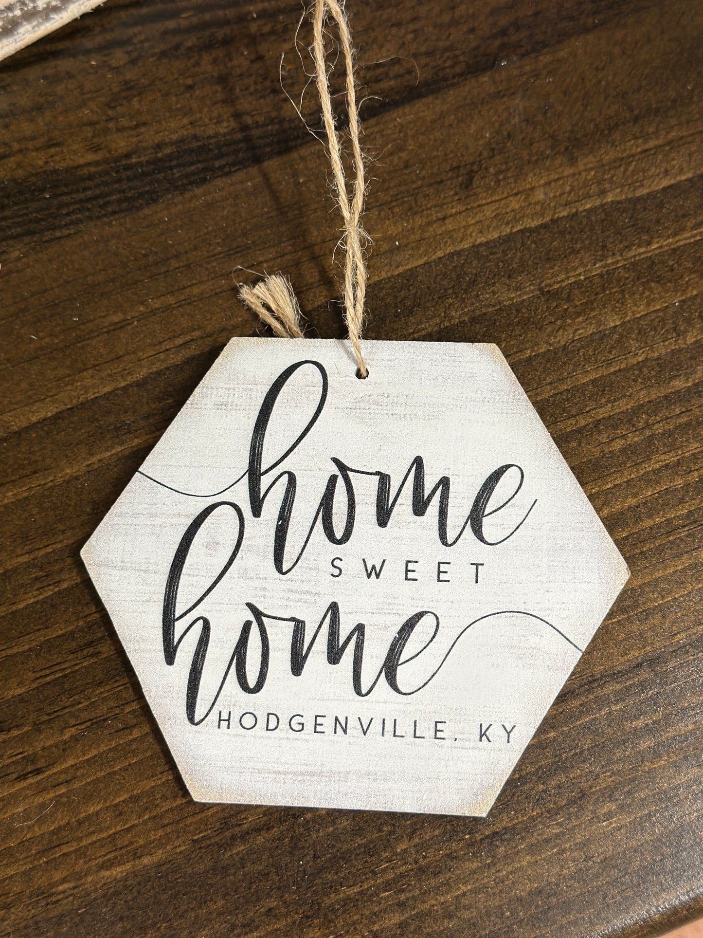 Home Sweet Home City, KY Wooden Ornament