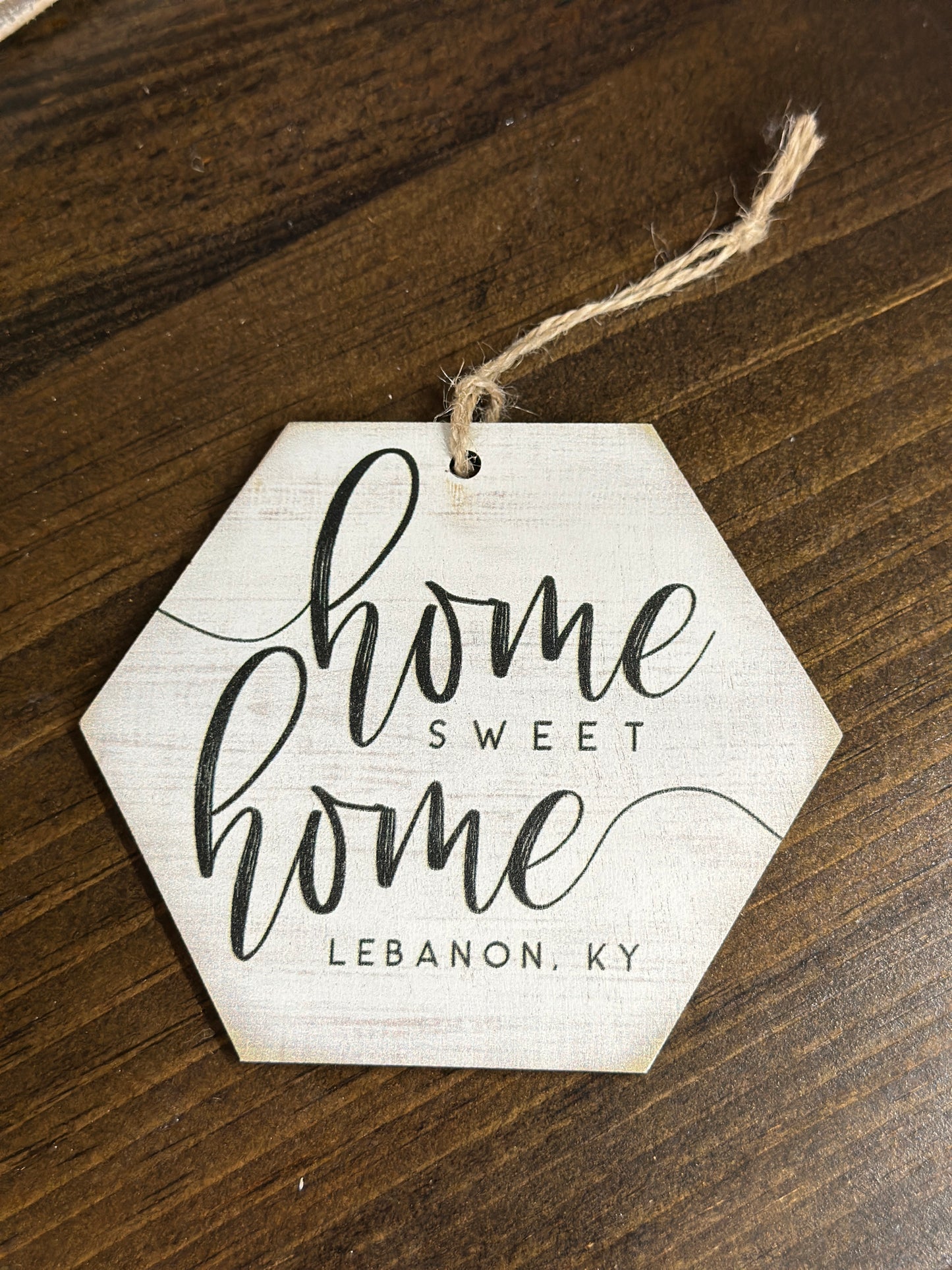 Home Sweet Home City, KY Wooden Ornament