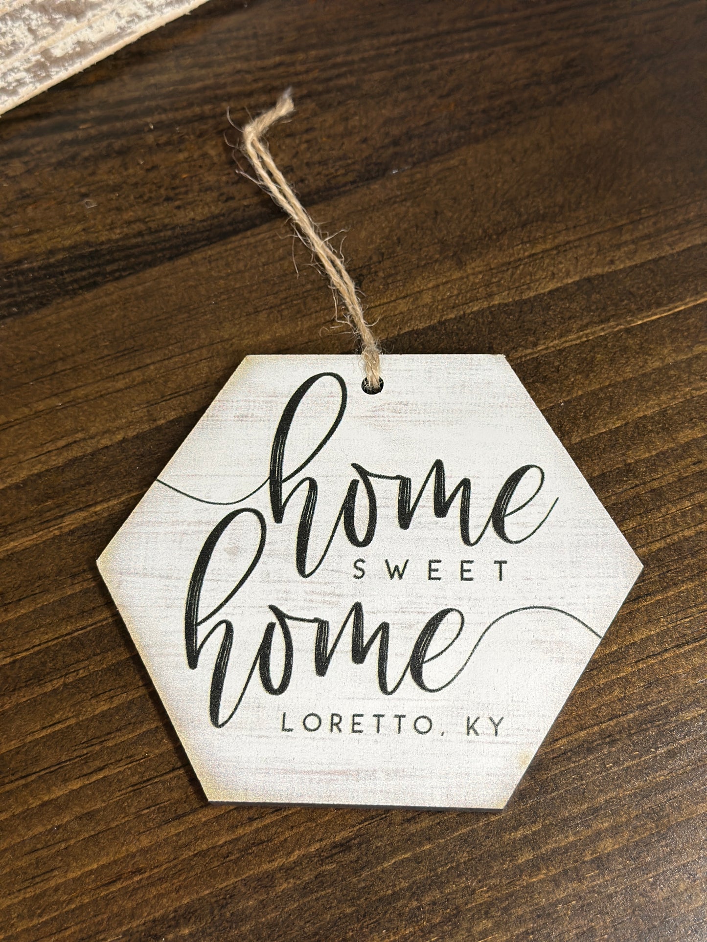 Home Sweet Home City, KY Wooden Ornament