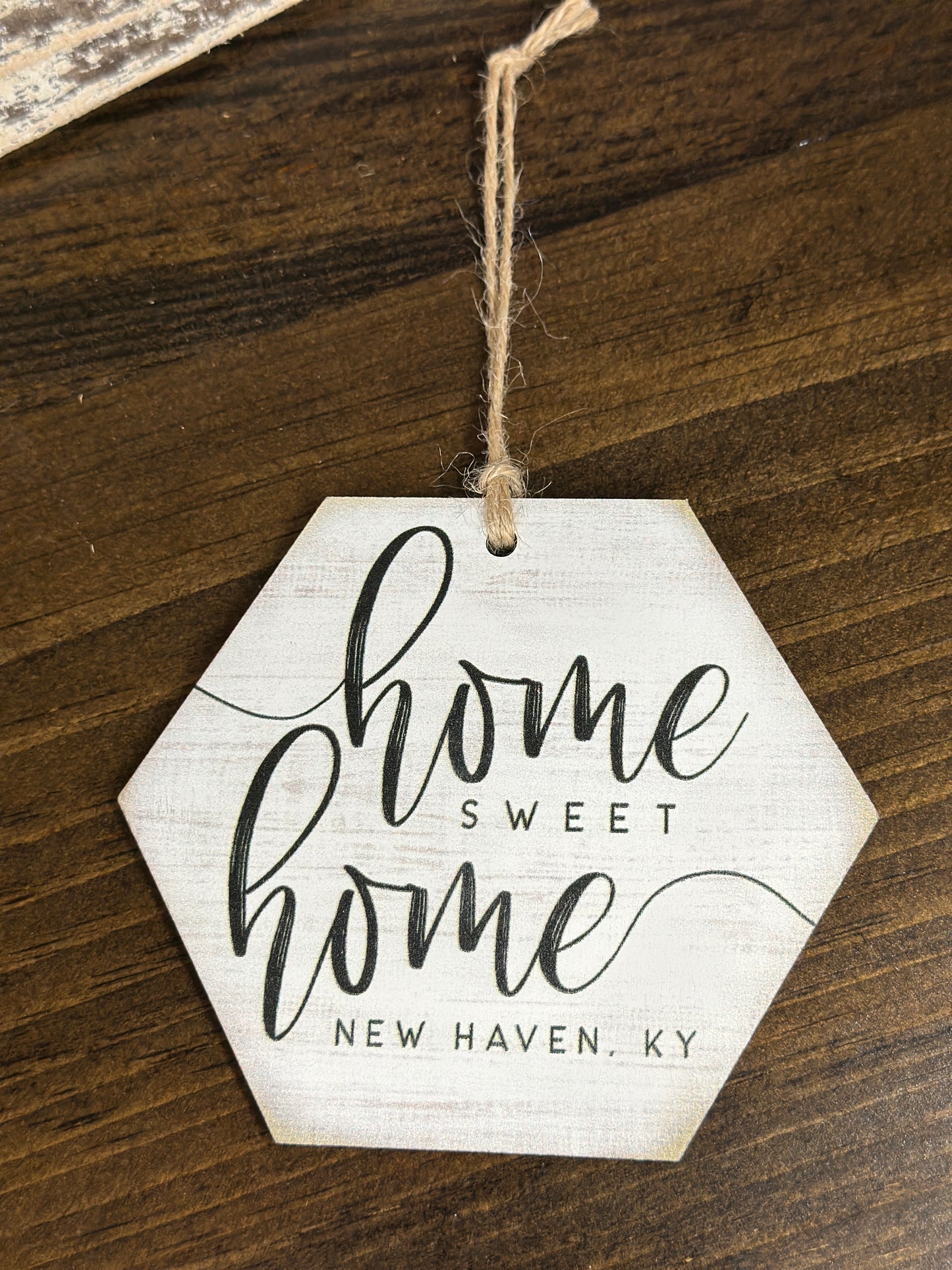 Home Sweet Home City, KY Wooden Ornament