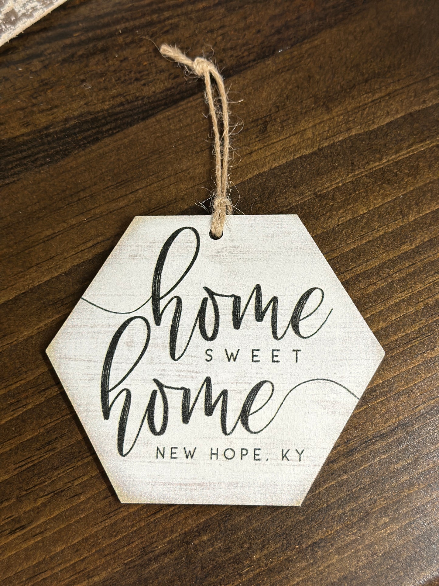 Home Sweet Home City, KY Wooden Ornament