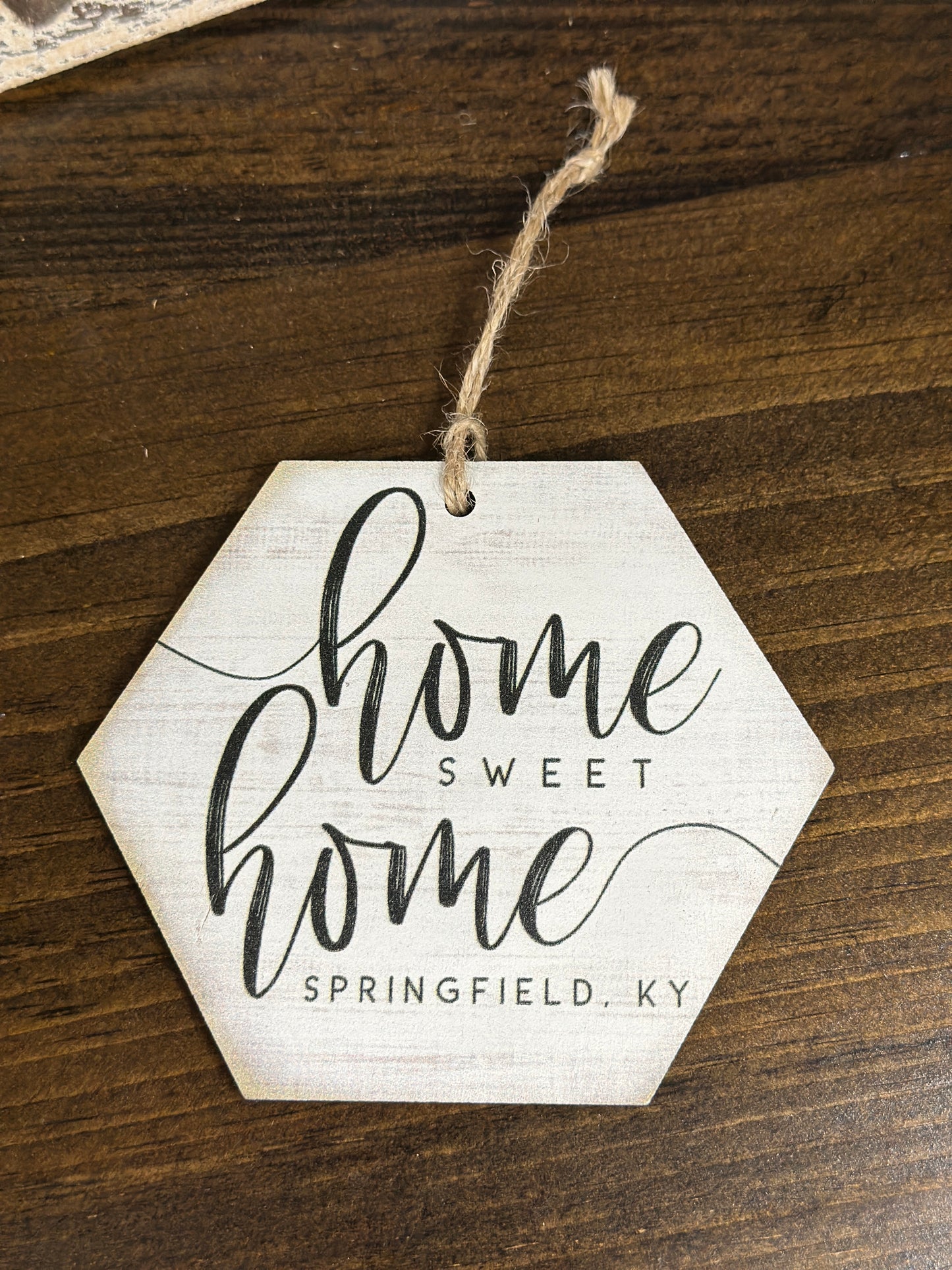 Home Sweet Home City, KY Wooden Ornament