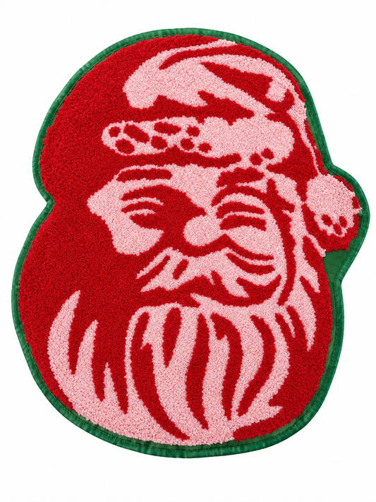 Retro Santa Shaped Embroidered Pillow