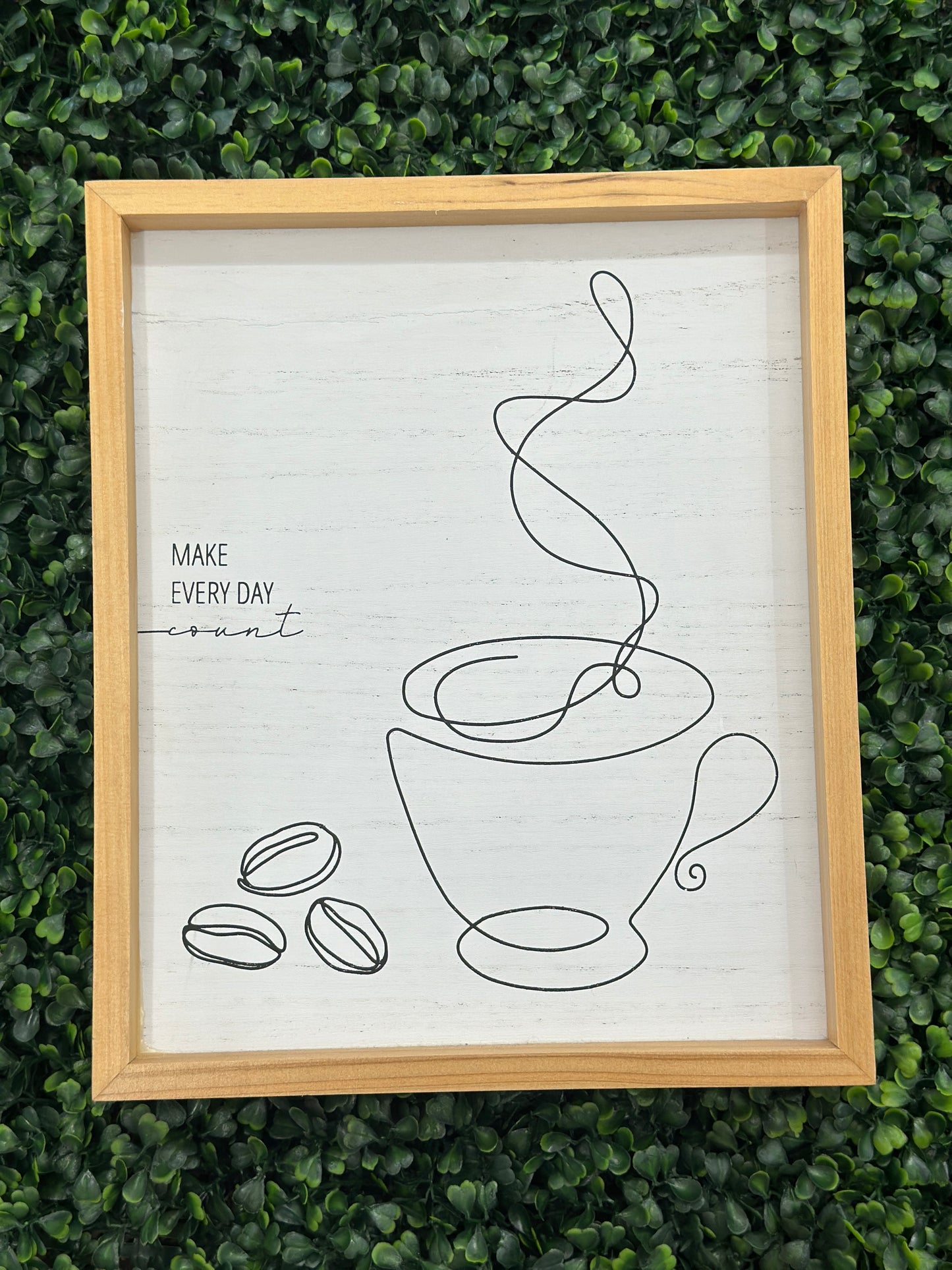 Wood Frame Art Drawing Coffee Sign