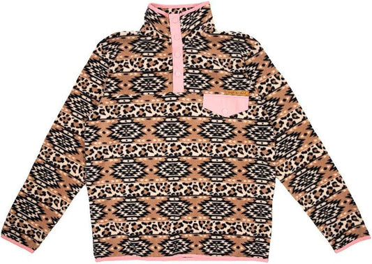 Simply Southern Fleece Pullover Aztec Leopard