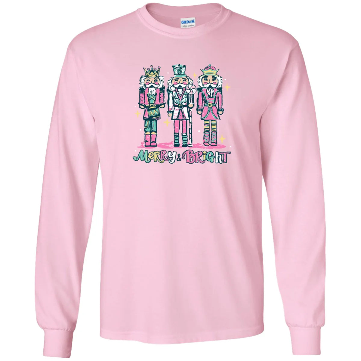 Merry & Bright Pink Nutcracker Long Sleeve Shirt