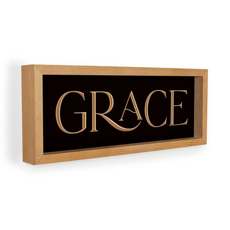 Grace Black Sign Brown Frame