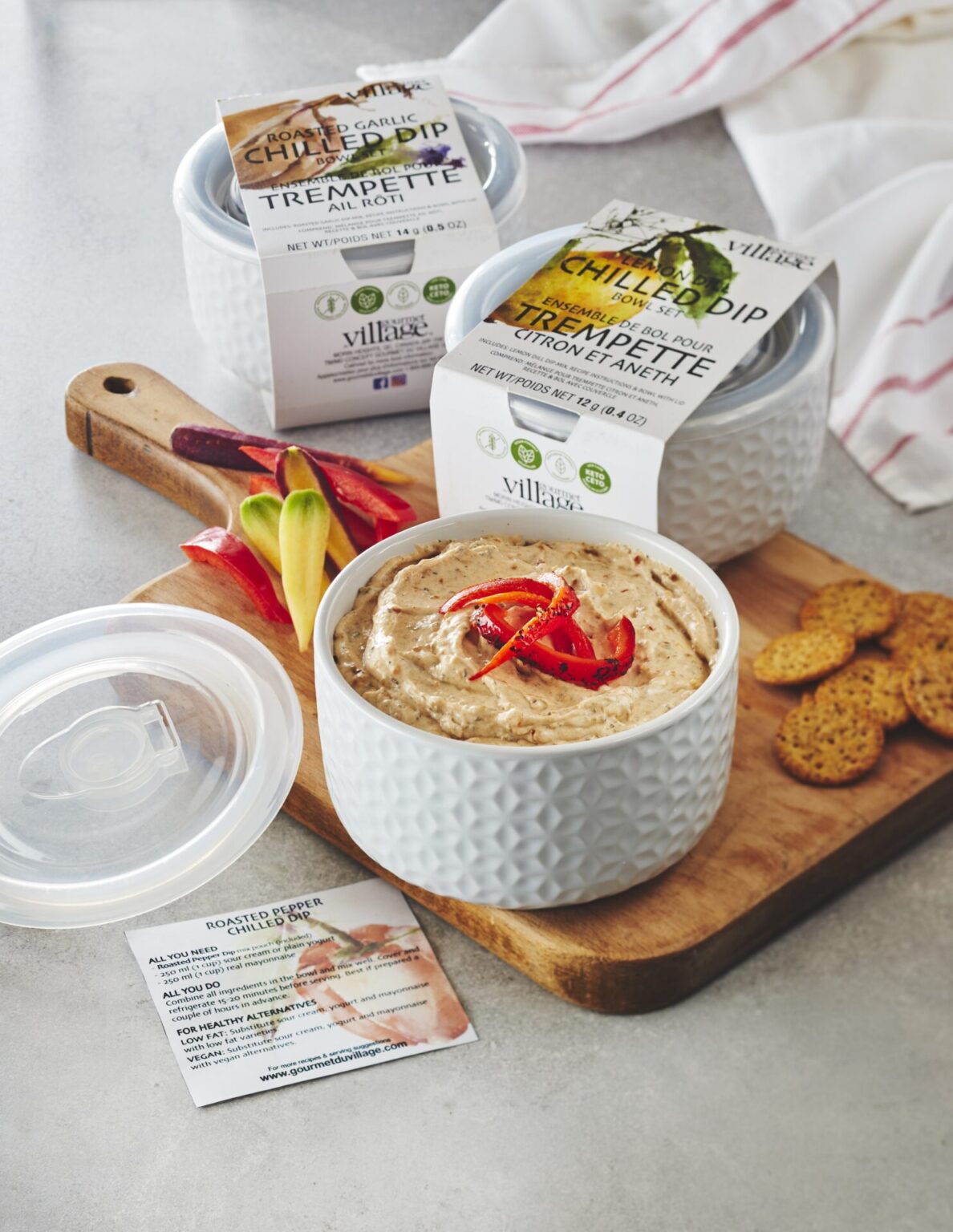 Gourmet Village Roasted Pepper Dip Bowl Set