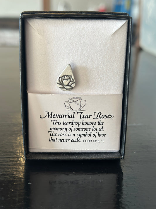 Boxed Pewter Memorial Tear Lapel Pin