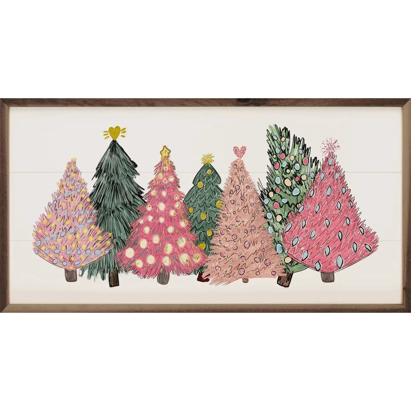 Pink And Green Christmas Tree Picture