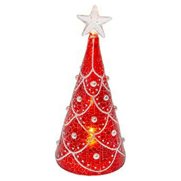 Red & White Pearl Light Up Tree