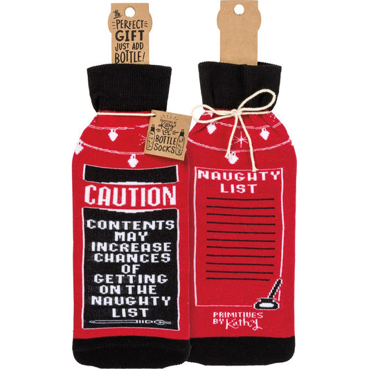 Caution/Naughty Bottle Sock