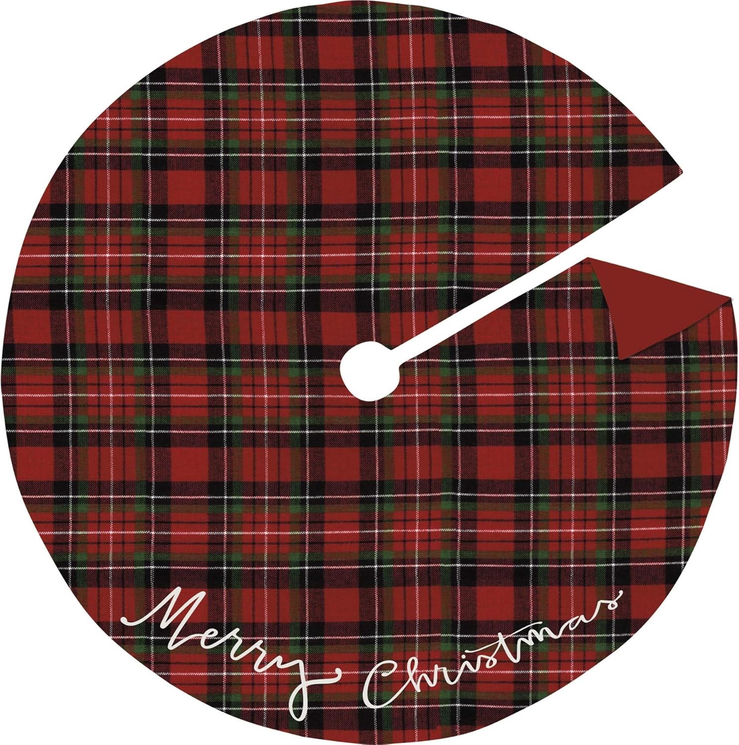 Small Red Green Plaid Tree Skirt