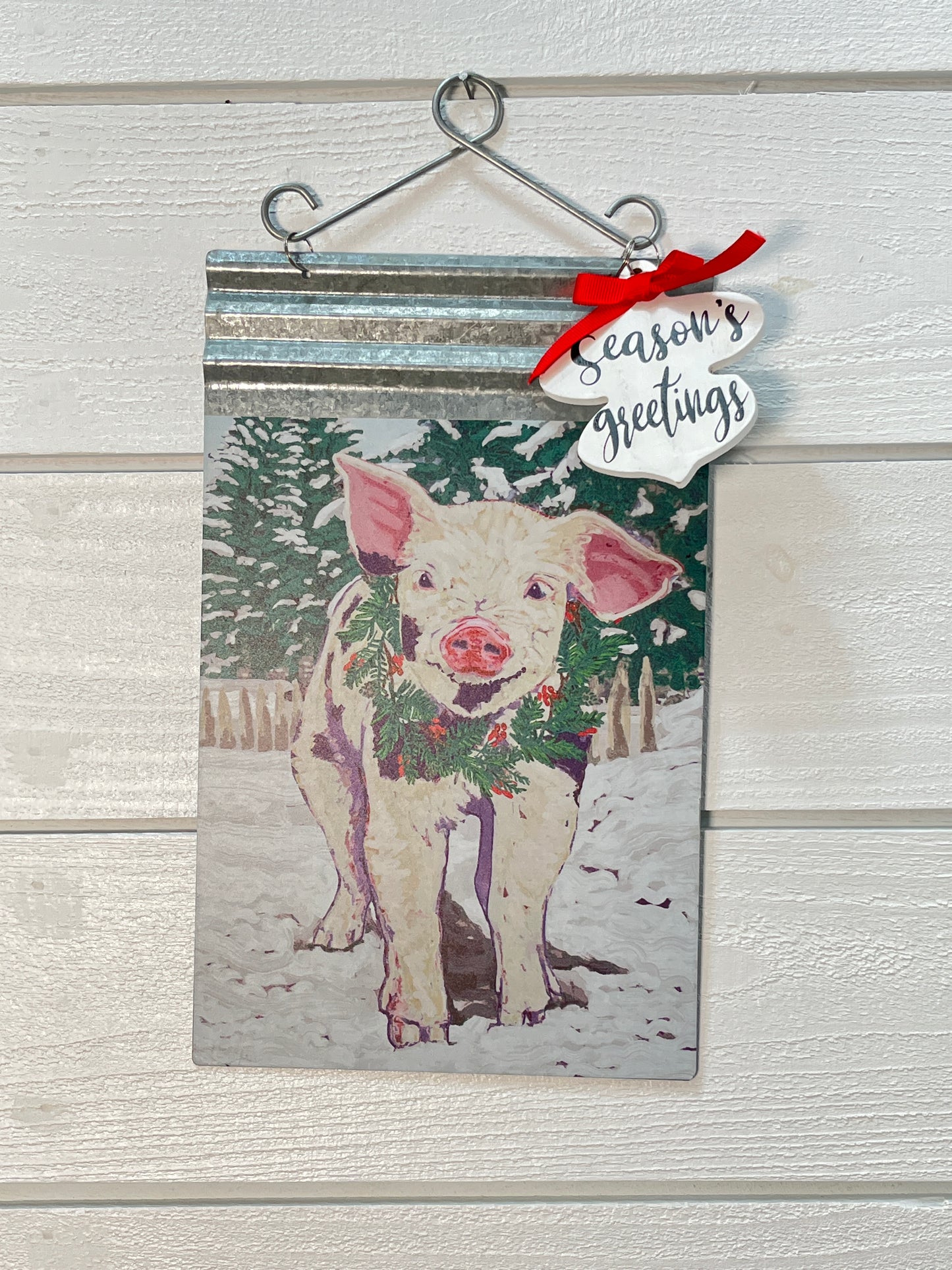 Tin Christmas Farm Animal Hanging Decor