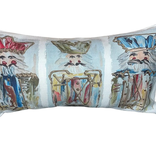 Christmas Pillow With 3 Nutcrackers