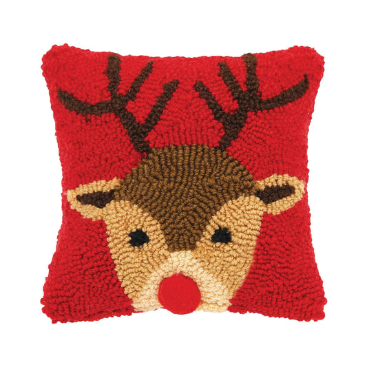 Small Rudolph Latch Hook Style Pillow