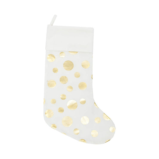 Ivory Gold Dot Stocking