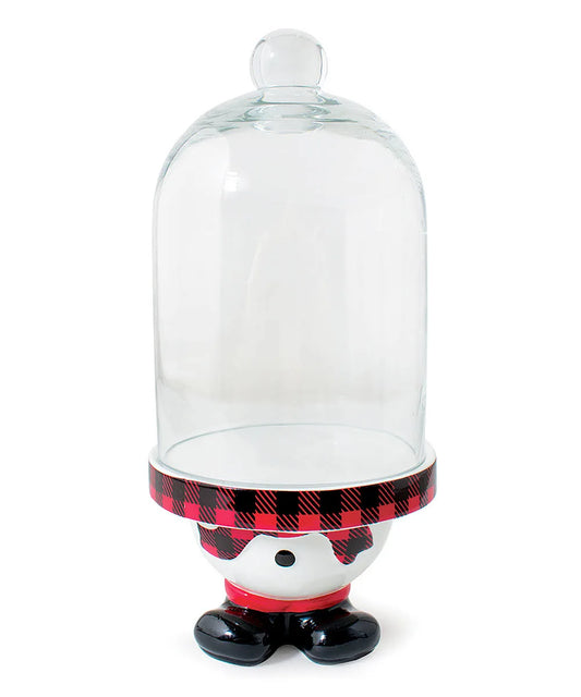 Cupcake Stand With Glass Dome/Snowman Bottom