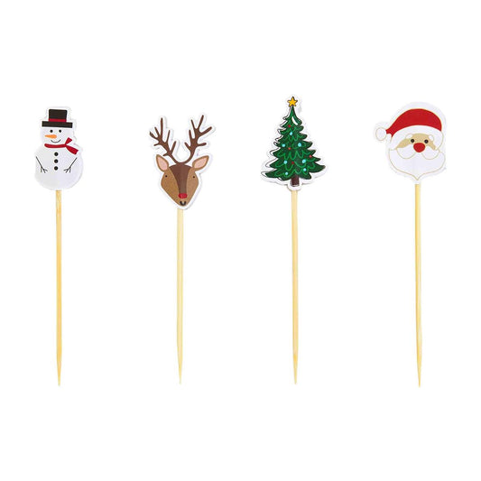 Festive Christmas Toothpicks In Jar