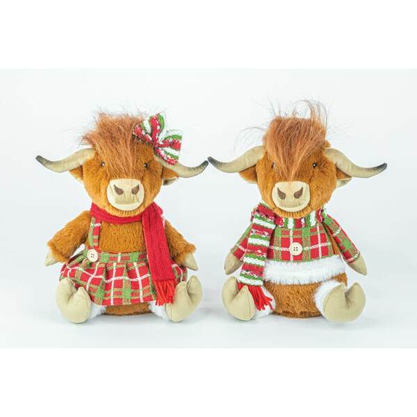 Christmas Highland Cow Sitter