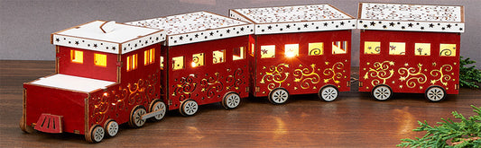 Small Red Wooden Light Up Train