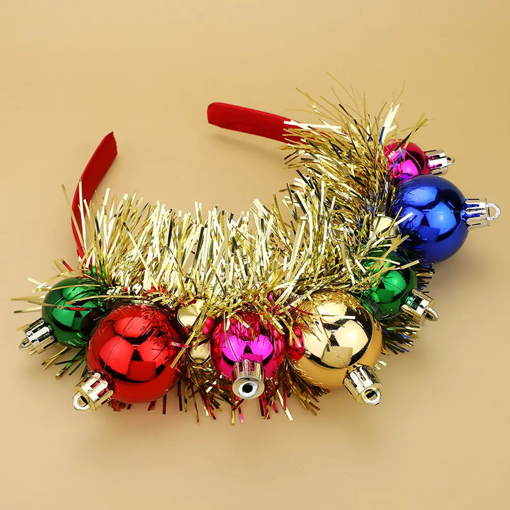 Christmas Ball Tinsel Wreath Headband