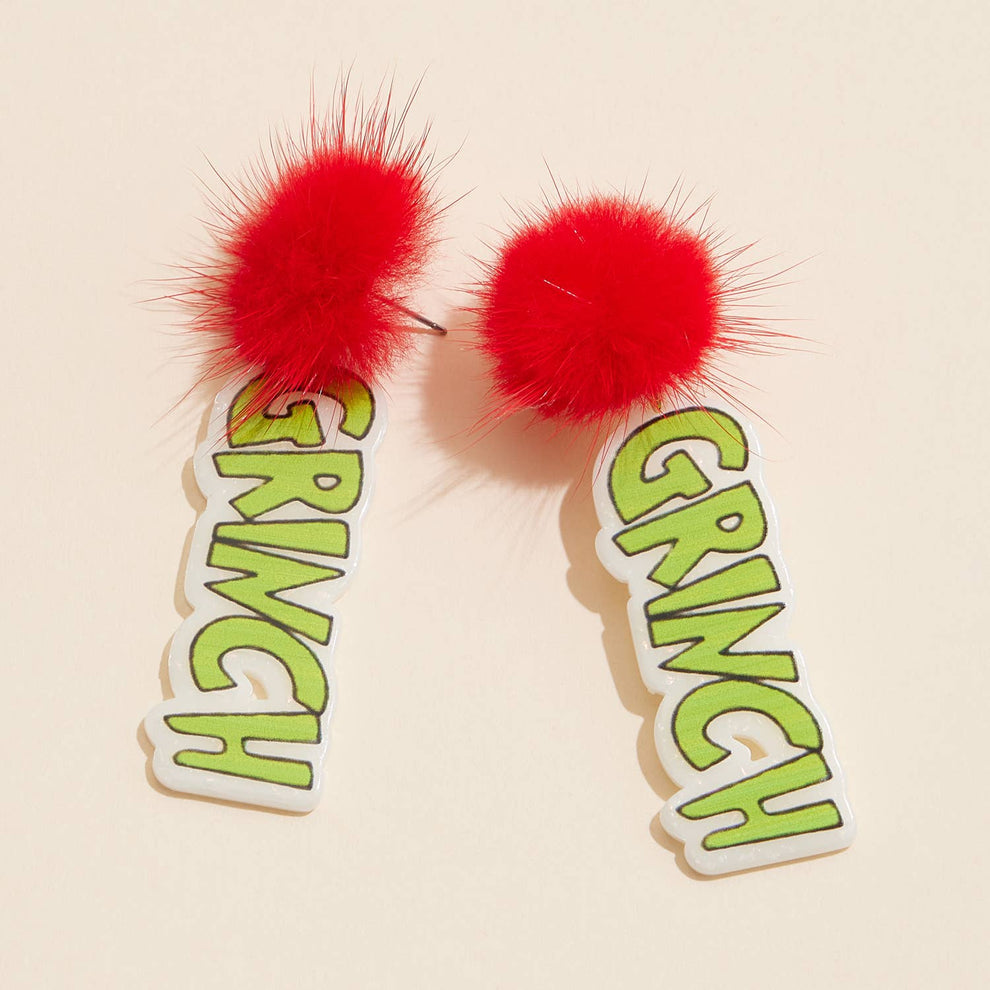 Grinch & Pom Earrings