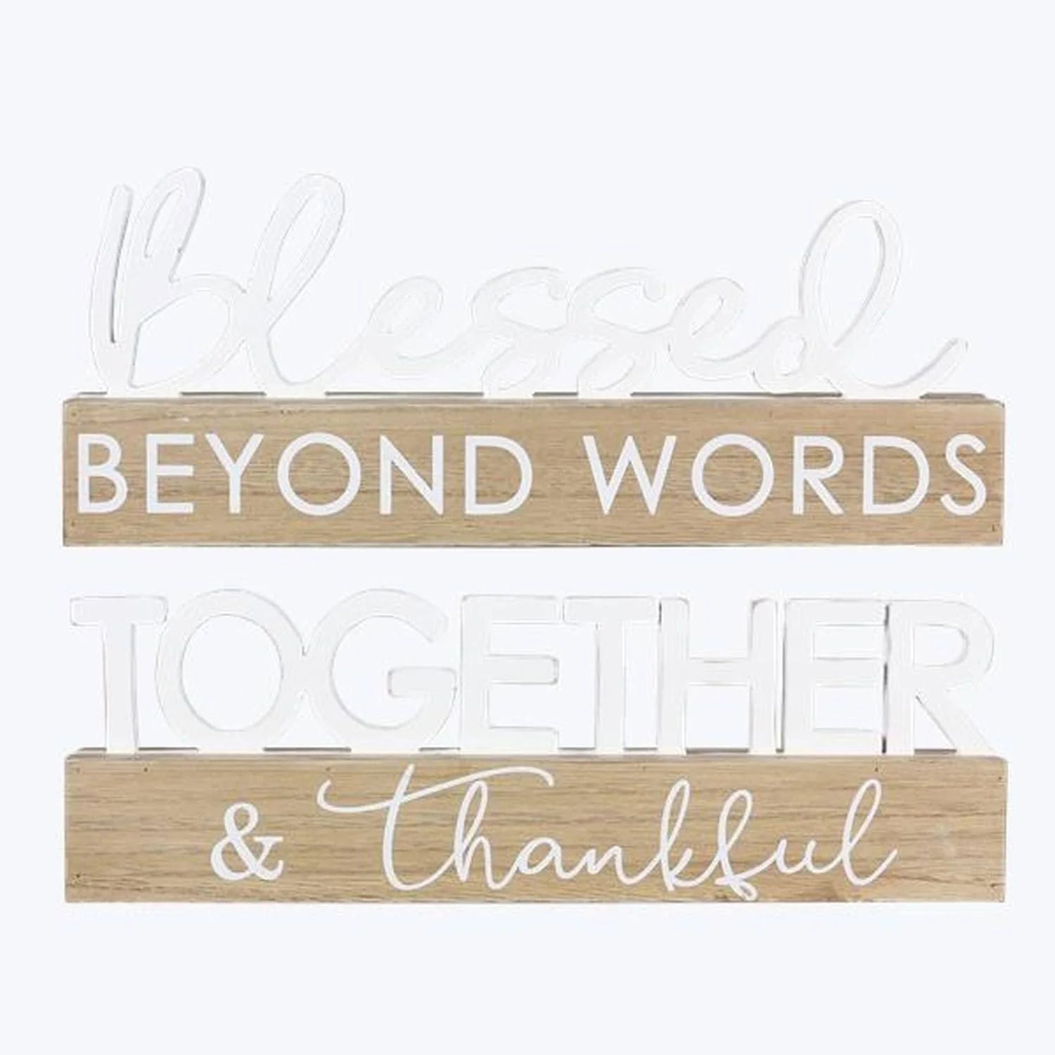 White Wood Tabletop Word Sign