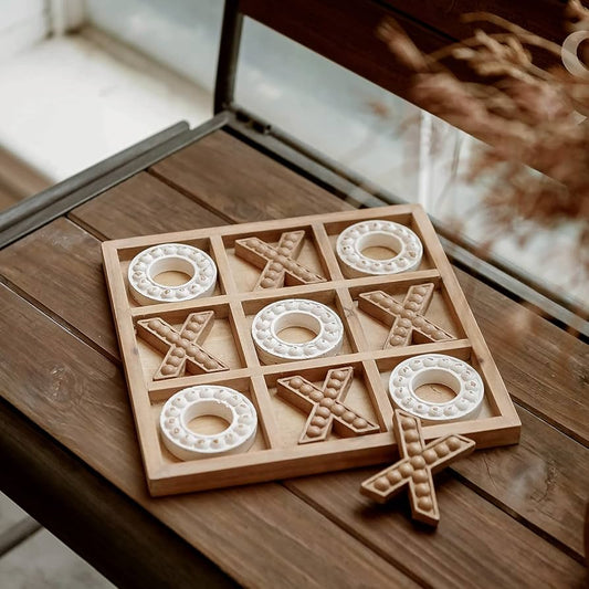 Wood Tic Tac Toe Tabletop Game