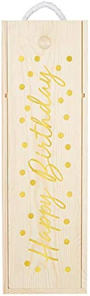 Happy Birthday Wooden Wine Box