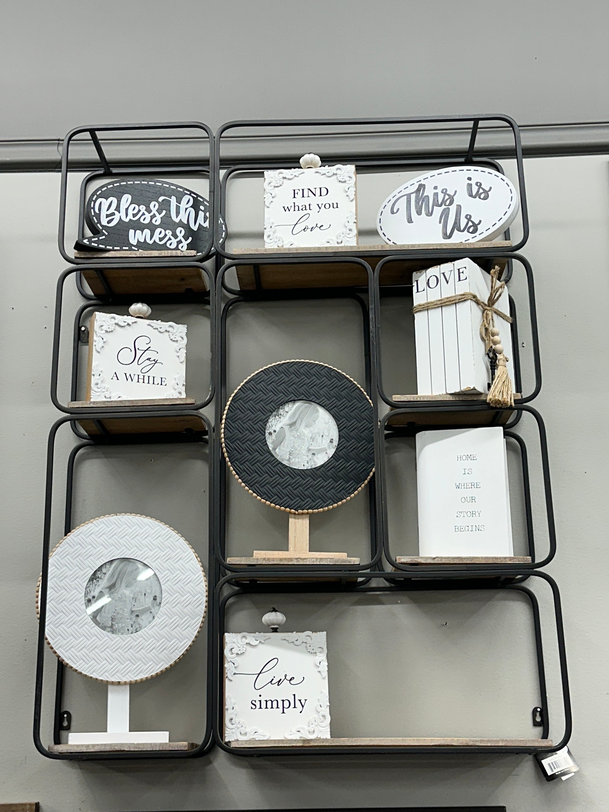 Wood/Metal Modern Modular Wall Mount Shelf