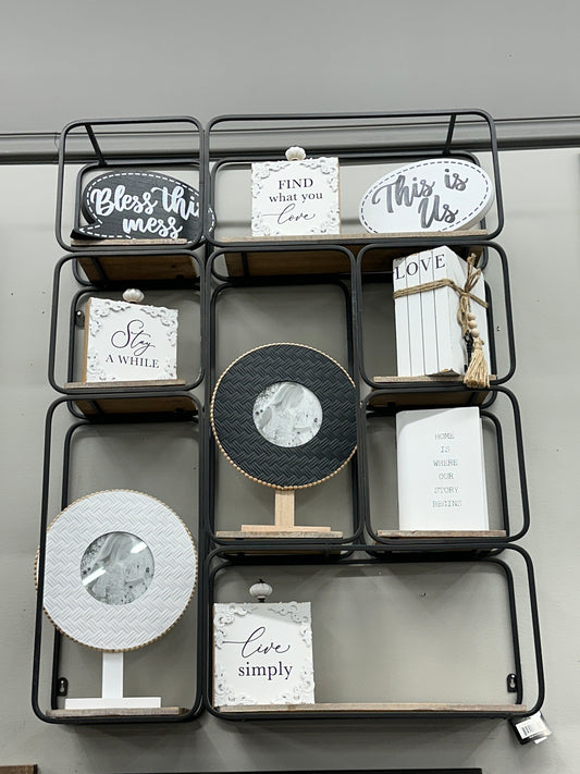 Wood/Metal Modern Modular Wall Mount Shelf