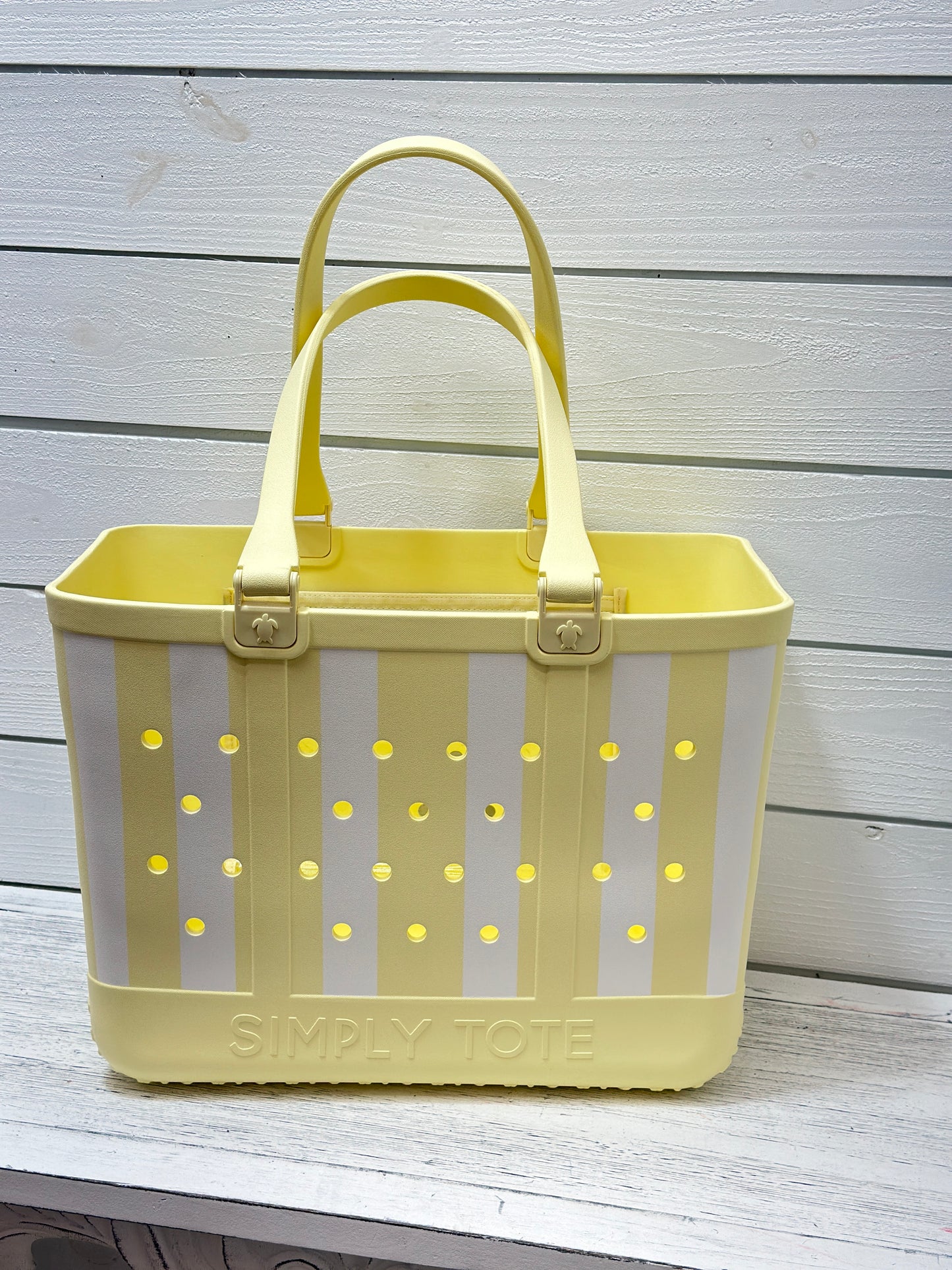 Simply Southern Stripe Tote Bag - Lemon