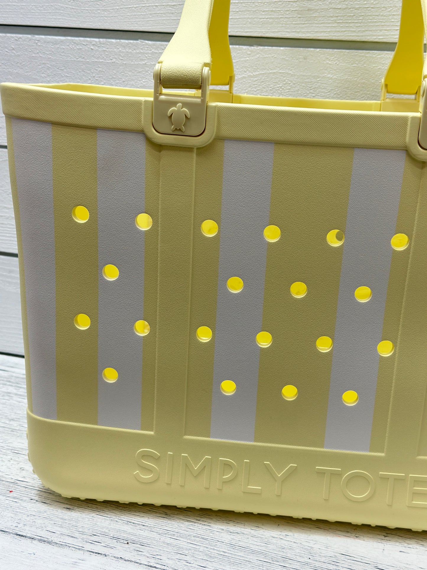 Simply Southern Stripe Tote Bag - Lemon