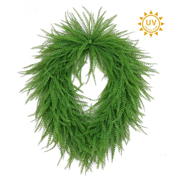 Bead Grass Green Oval Wreath